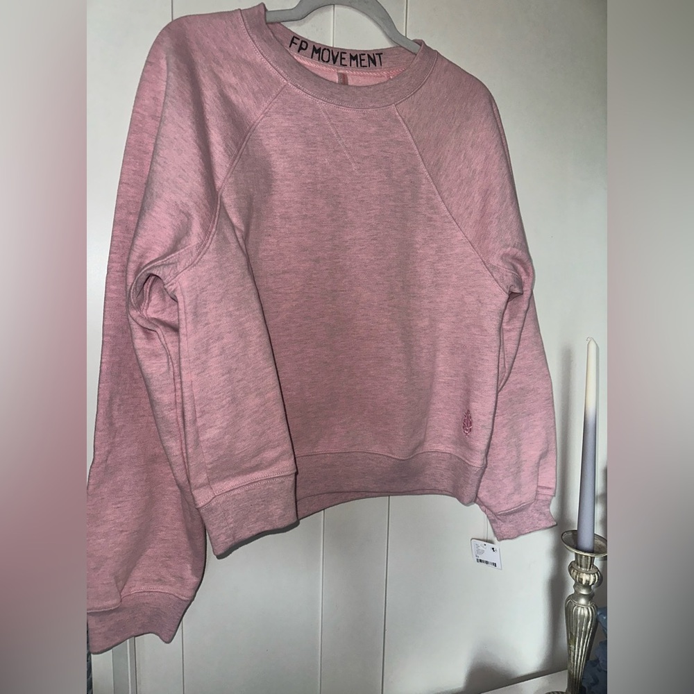 NWT Free People Movement For The Win Pullover In Candy Pink Heather - Picture 8 of 10